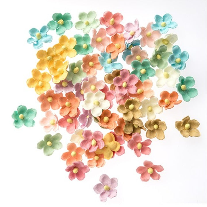 Paper Flowers | 2 cm, Rainbow Mix, 60 pcs