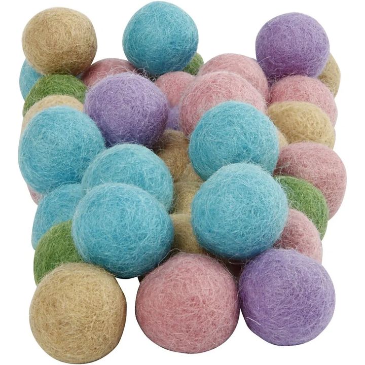 Pastel Felt Balls, 64 pcs — image 1