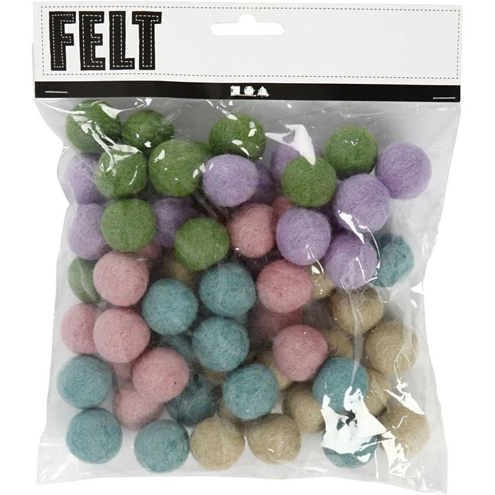Pastel Felt Balls, 64 pcs — image 4
