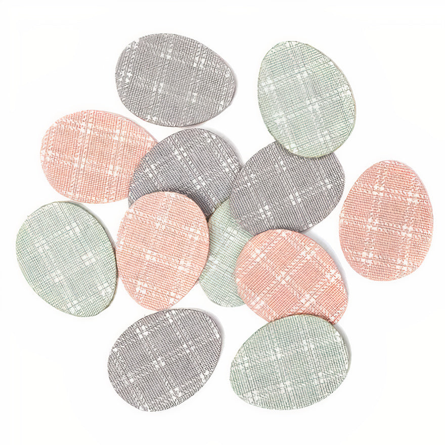 Pastel Felt Easter Stickers, Eggs, 12 pcs