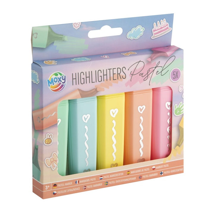Pastel Highlighters, Set of 5, image 1