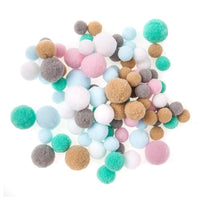 Pastel Plush Pom-Poms, 90 pcs — image 1