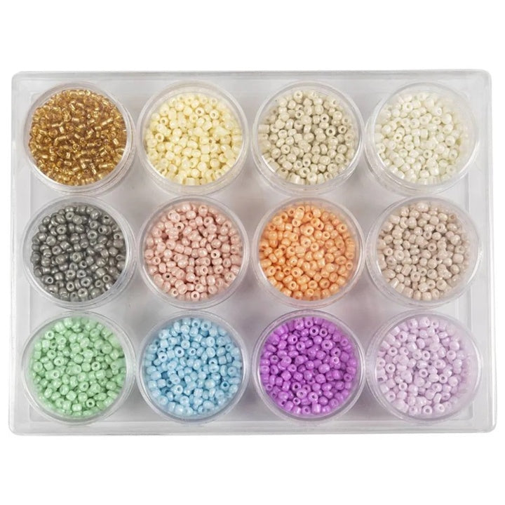 Pastel Seed Beads, 3 mm, Set of 12 x 17 g — image 1