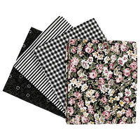 Patchwork Fabric - Black - Set of 4 - 45 x 55 cm