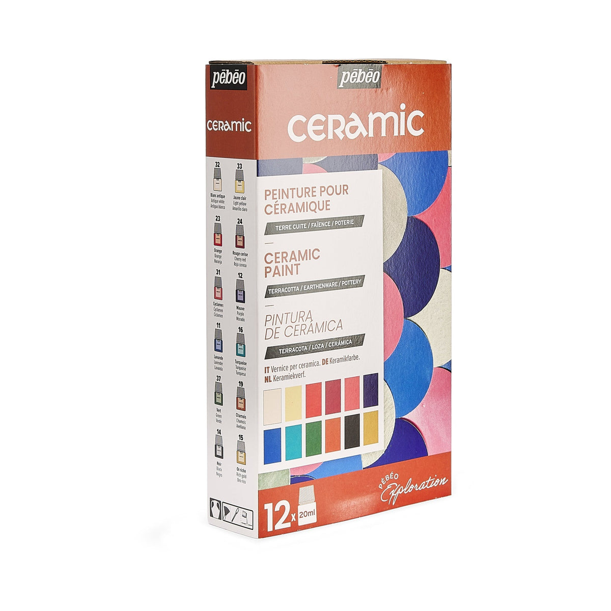 Pebeo Ceramic Paint Set 12 x 20 ml
