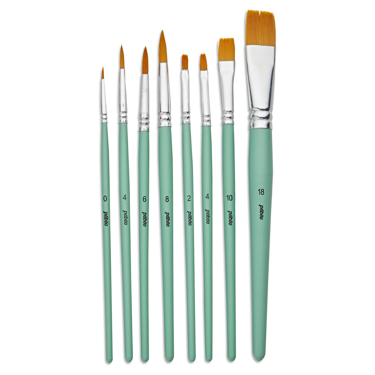 PEBEO Golden Polyamide Universal Brush Set - 8-Piece Set