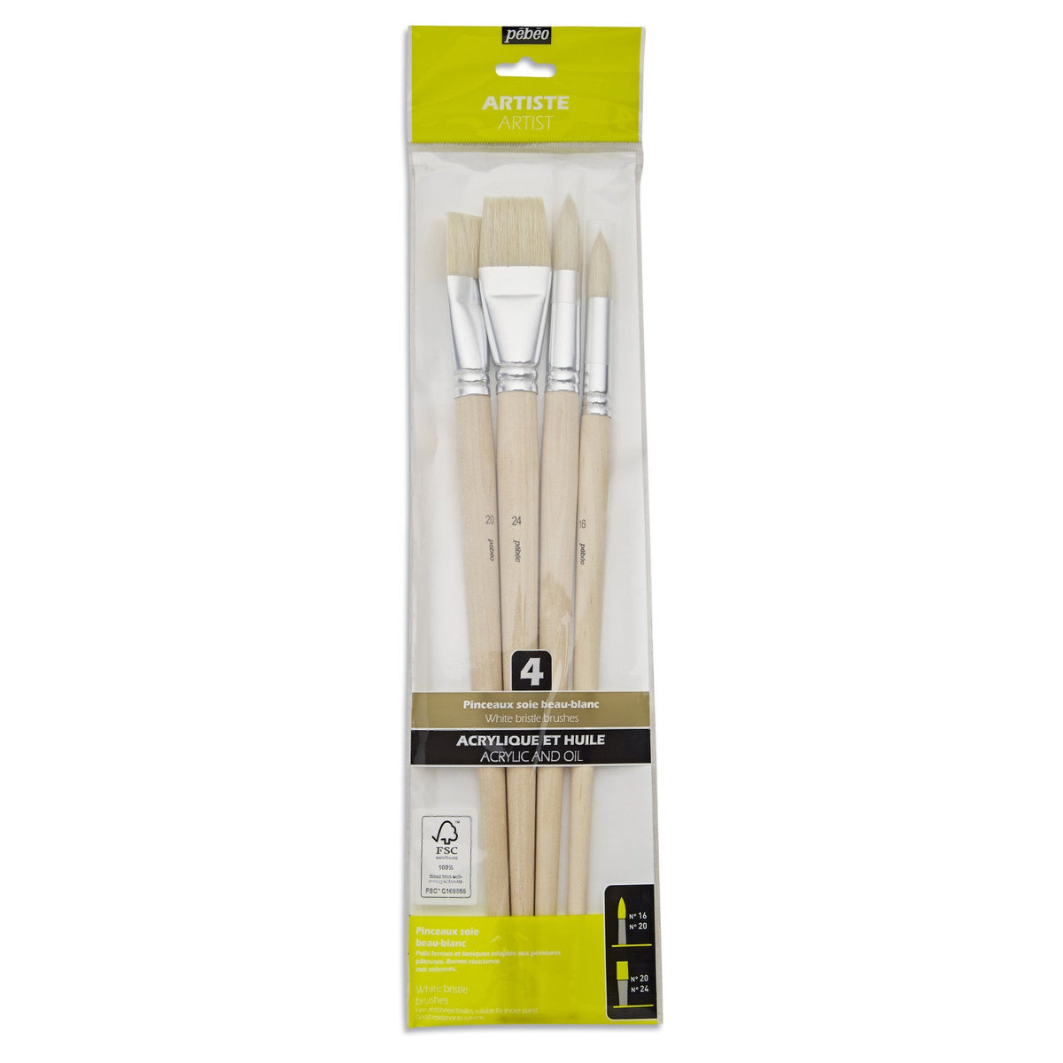 PEBEO Golden Taklon Universal Brush Set - 4 pcs