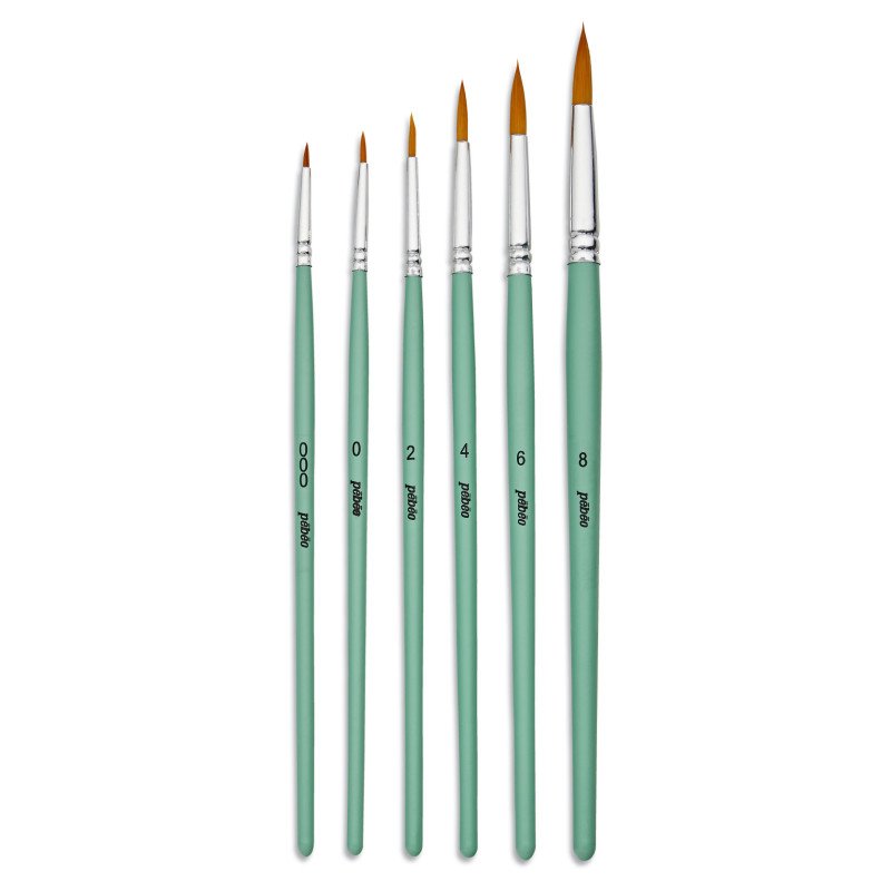 PEBEO Round Acrylic Paint Brushes - 6-Piece Set