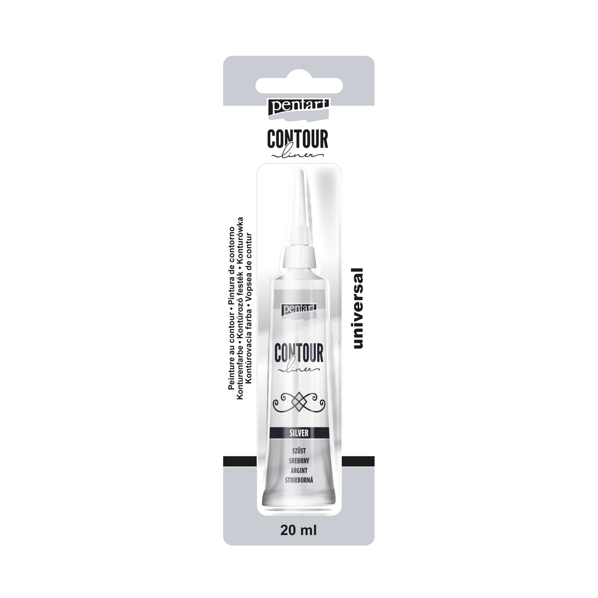 Pentart Contouring Paint 20 ml – silver