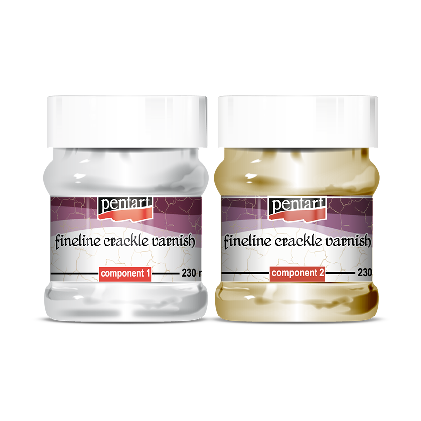 Pentart Fineline Crackle Varnish 2-Component Set - 230 ml