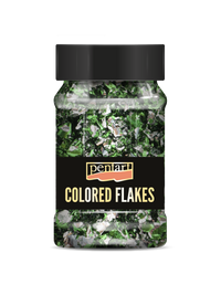 Pentart Metallic Foil Flakes 100 ml – green - silver