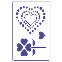 PENTART Stencil A5 - Hearts / Flowers
