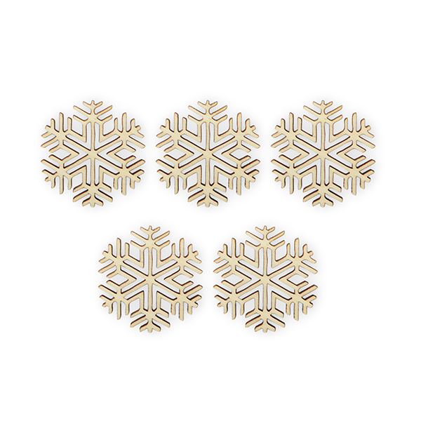 Pentart Wooden Snowflake Cutouts 544, 5 pcs