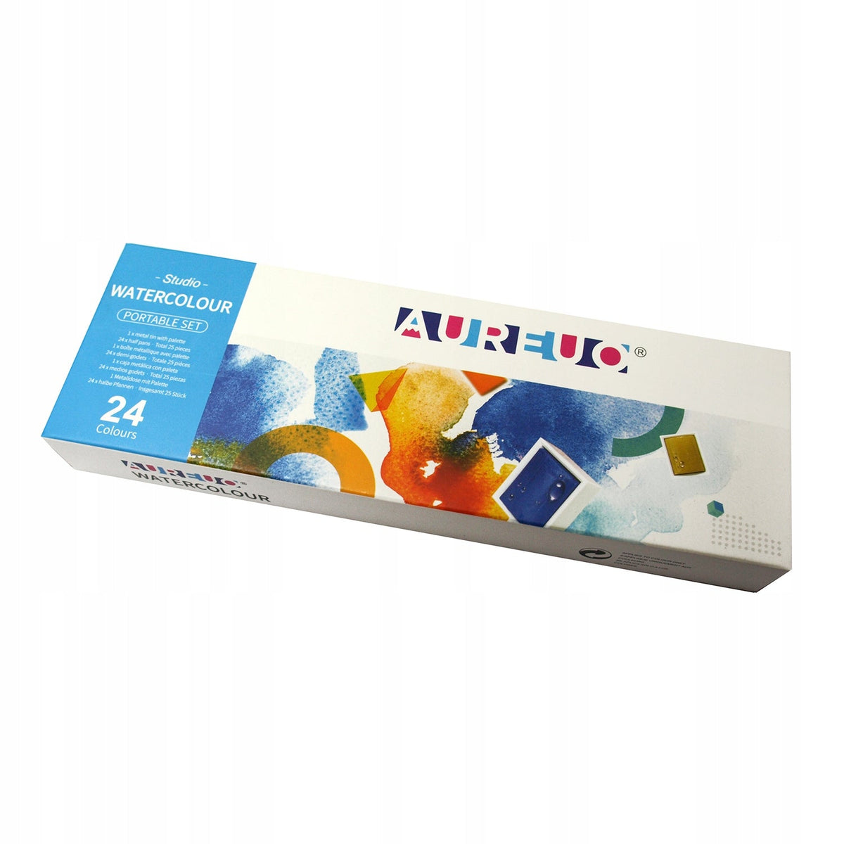 Phoenix Aureuo Watercolor Paint Set in Metal Tin, 24 Pieces