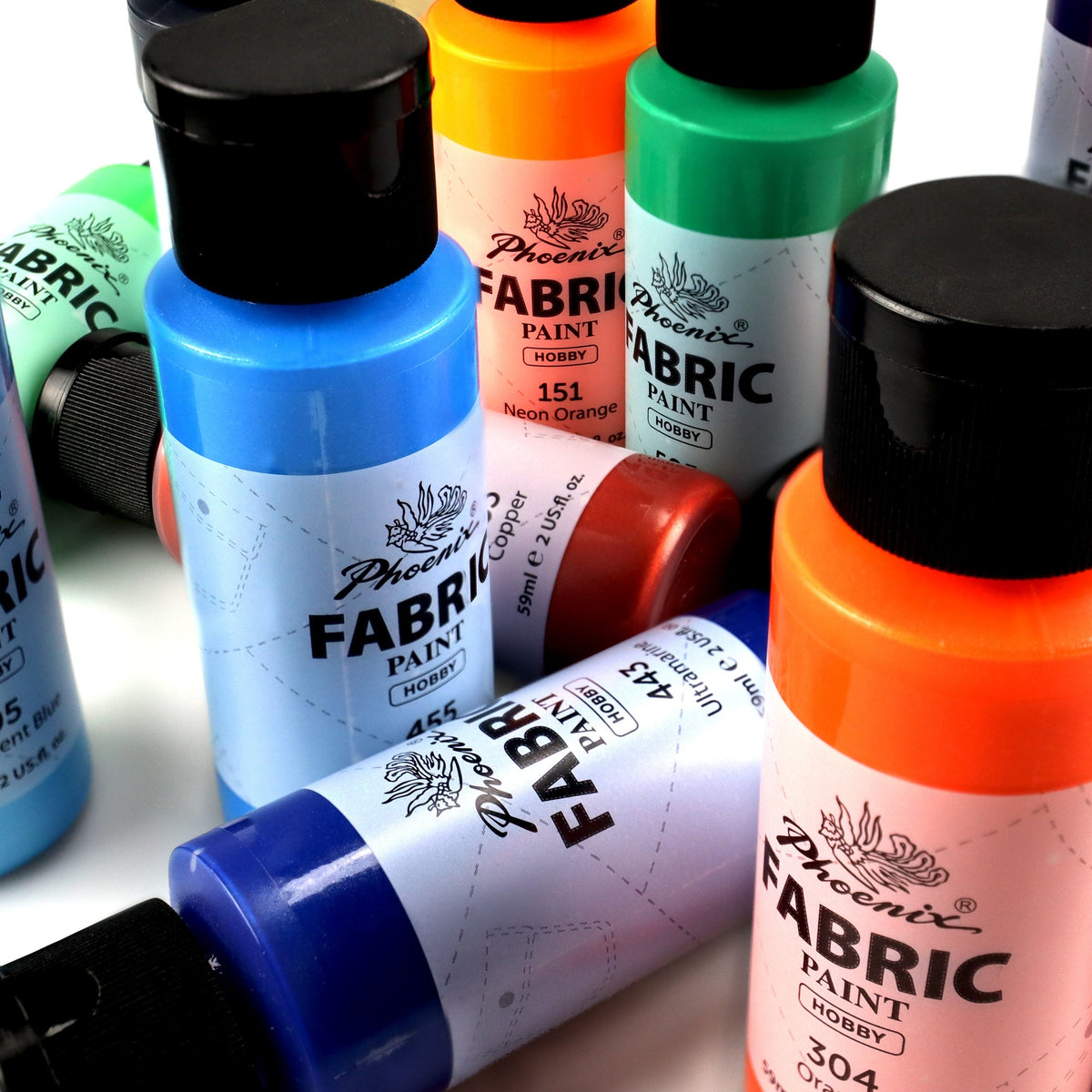 Phoenix Fabric Paint Set, 12–24 x 59 ml