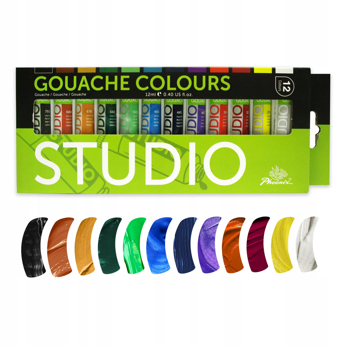 Phoenix Gouache Paint Set, 12–24 x 12 ml