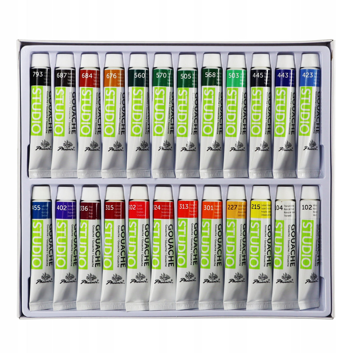 Phoenix Gouache Paint Set, 12–24 x 12 ml