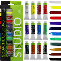 Phoenix Gouache Paint Set, 12–24 x 12 ml