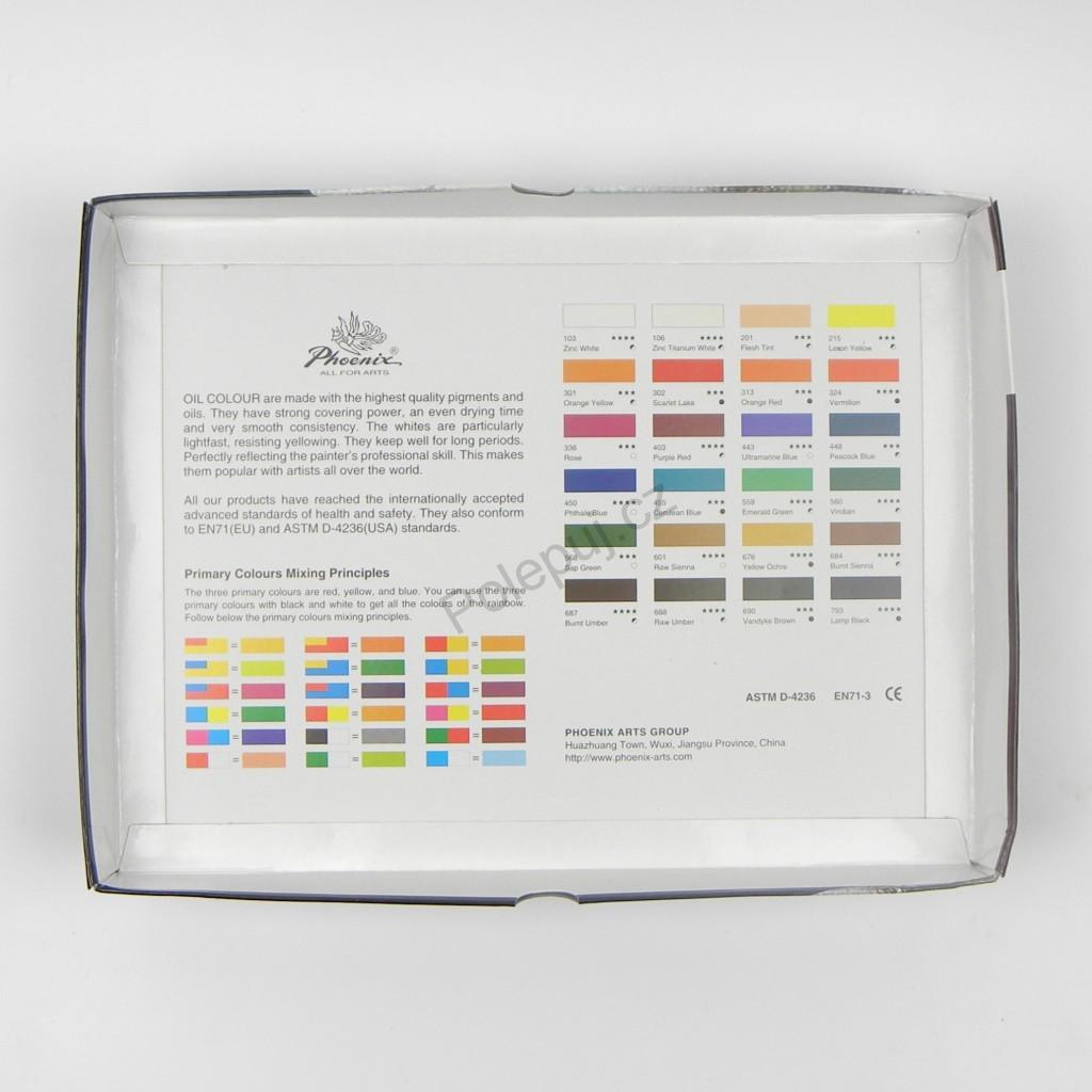 Phoenix Oil Paint Set, 12–24 x 12 ml