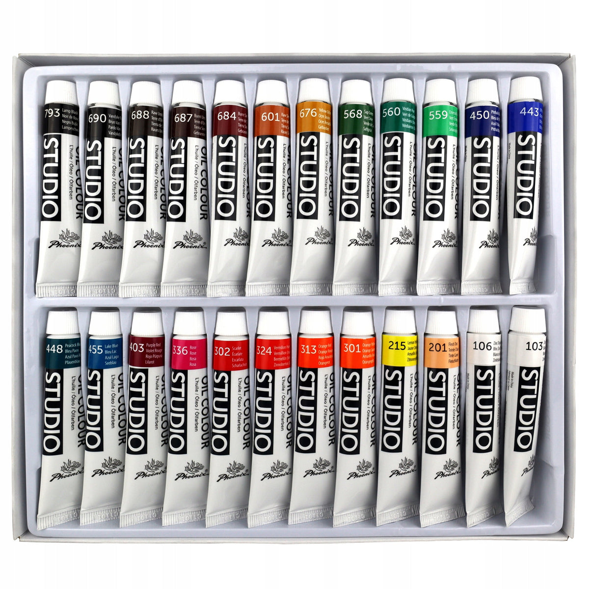 Phoenix Oil Paint Set, 12–24 x 12 ml