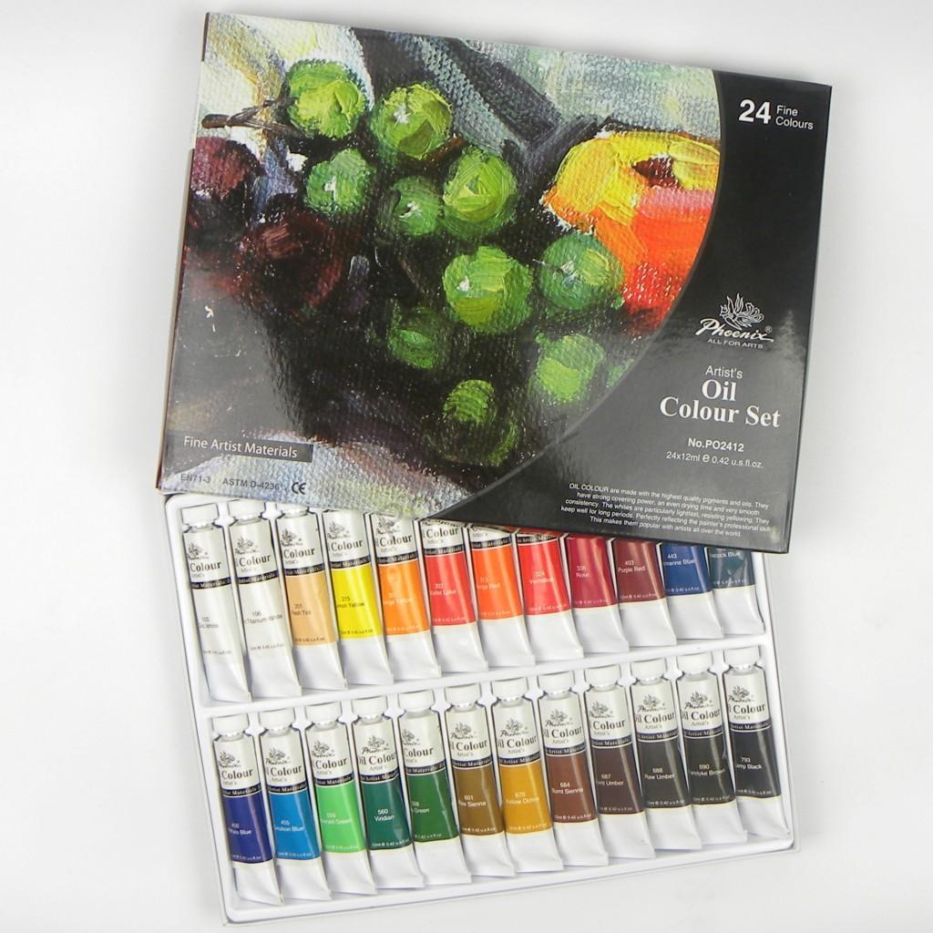Phoenix Oil Paint Set, 12–24 x 12 ml