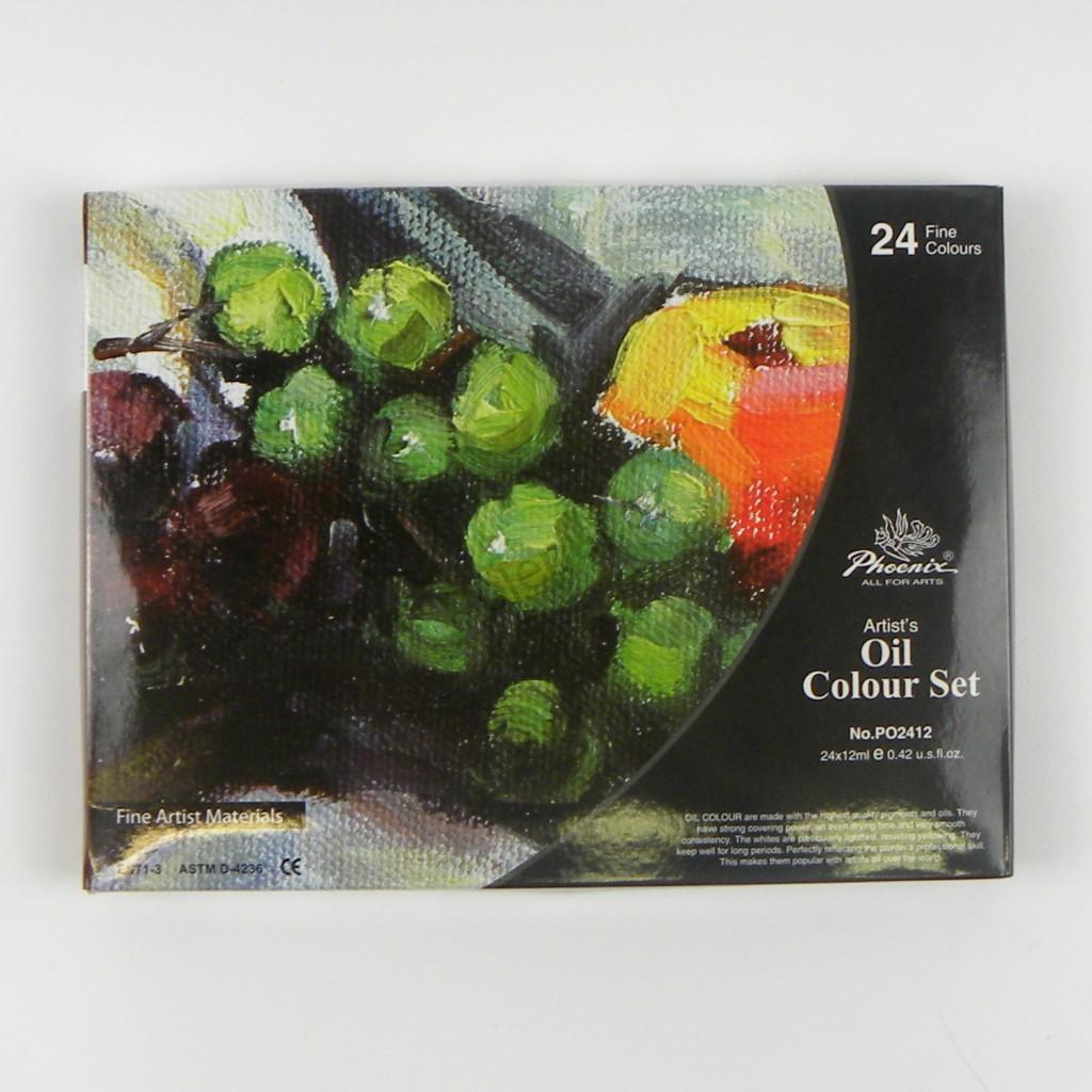 Phoenix Oil Paint Set, 12–24 x 12 ml
