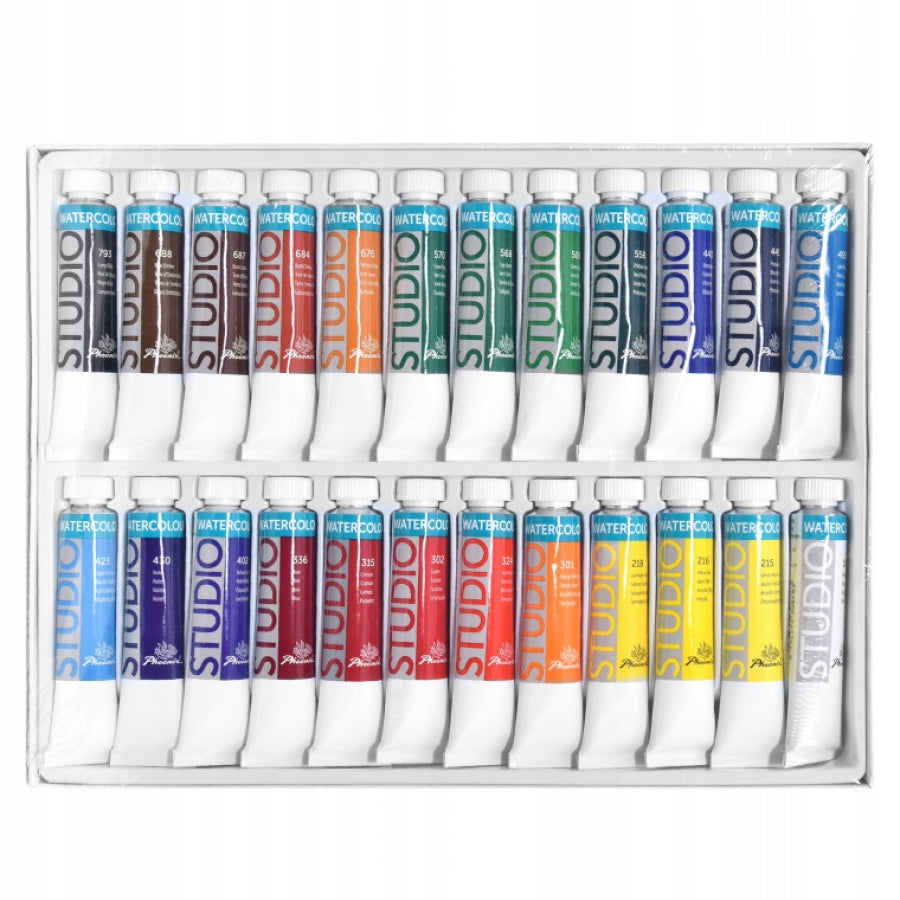 Phoenix Watercolor Paint Set, 12–24 x 12 ml