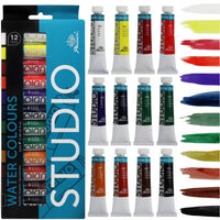 Phoenix Watercolor Paint Set, 12–24 x 12 ml