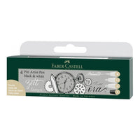 Pitt Black & White Art Pens, Set of 4