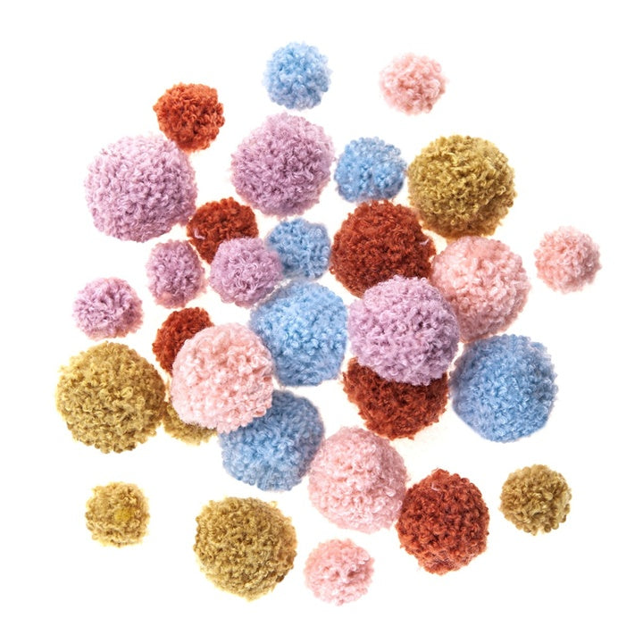 Plush Pom-Poms for Crafting | 30 pcs, Mixed Colors, image 1
