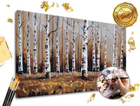 PREMIUM GOLD Paint by Numbers | Birch Forest — image 1