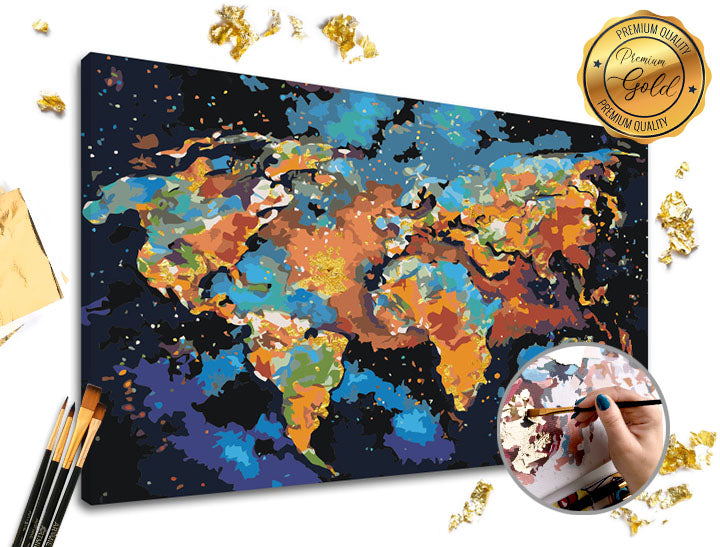 PREMIUM GOLD Paint by Numbers | Colorful World — image 1