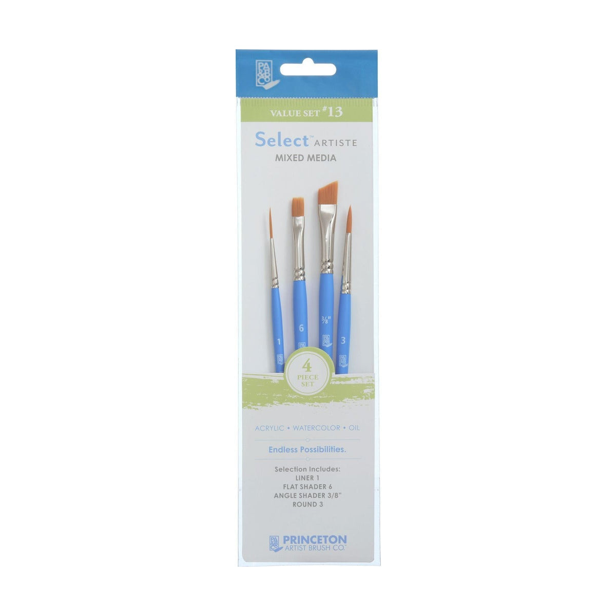PRINCETON Select Universal Round Mini Brush with Synthetic Bristles, 4 pcs