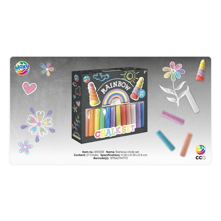 Rainbow Colored Chalk, Set of 27