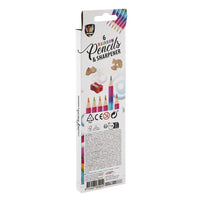 Rainbow Colored Pencils Set of 6 + Sharpener