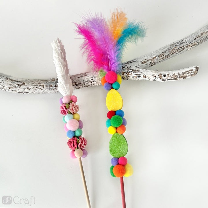 Rainbow Plush Pom-Poms / 60 pcs — image 2