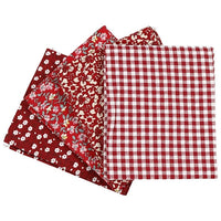 Red Patchwork Fabric, Set of 4, 45 x 55 cm