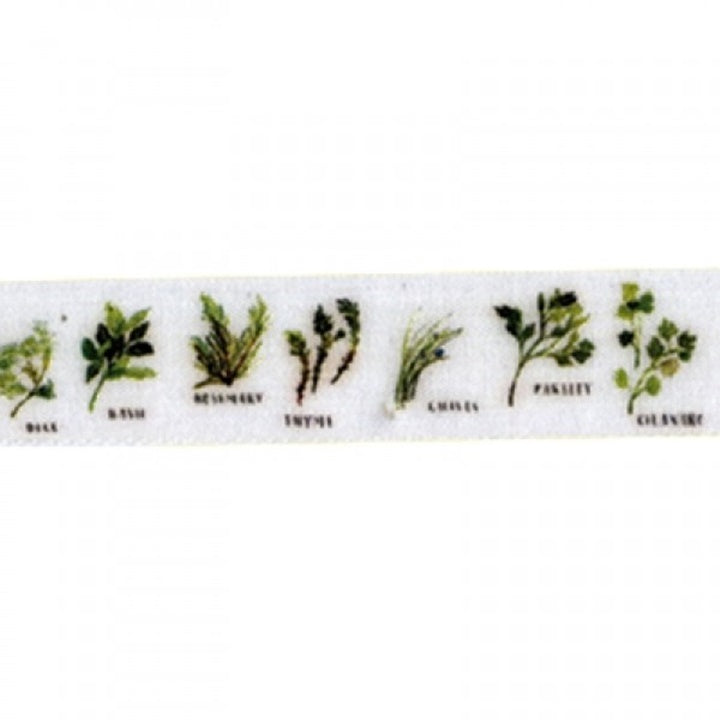Ribbon with Botanical Print, 15 m | various widths — image 2
