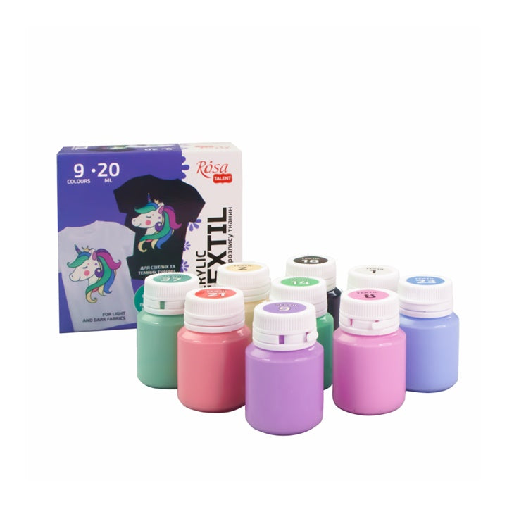 ROSA Pastel Acrylic Fabric Paints, 9 x 20 ml - image 5
