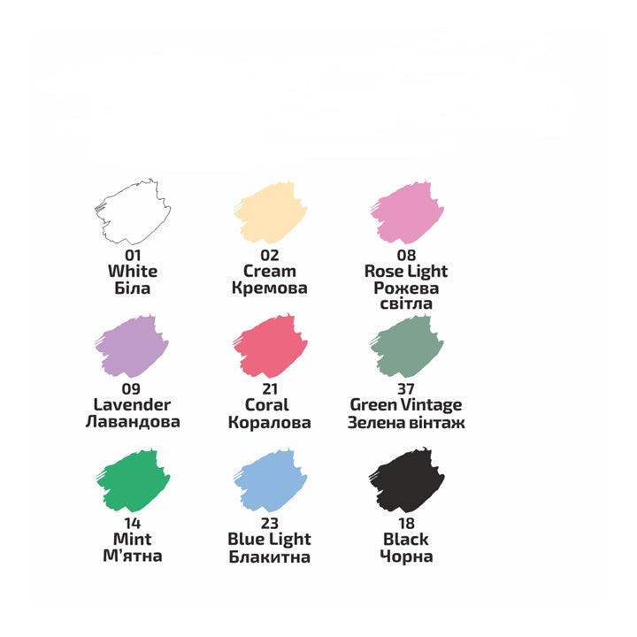 ROSA Pastel Acrylic Fabric Paints, 9 x 20 ml - image 2