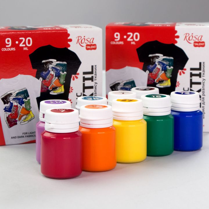 ROSA STYLE TALENT Acrylic Fabric Paint Set, 9 x 20 ml — image 5