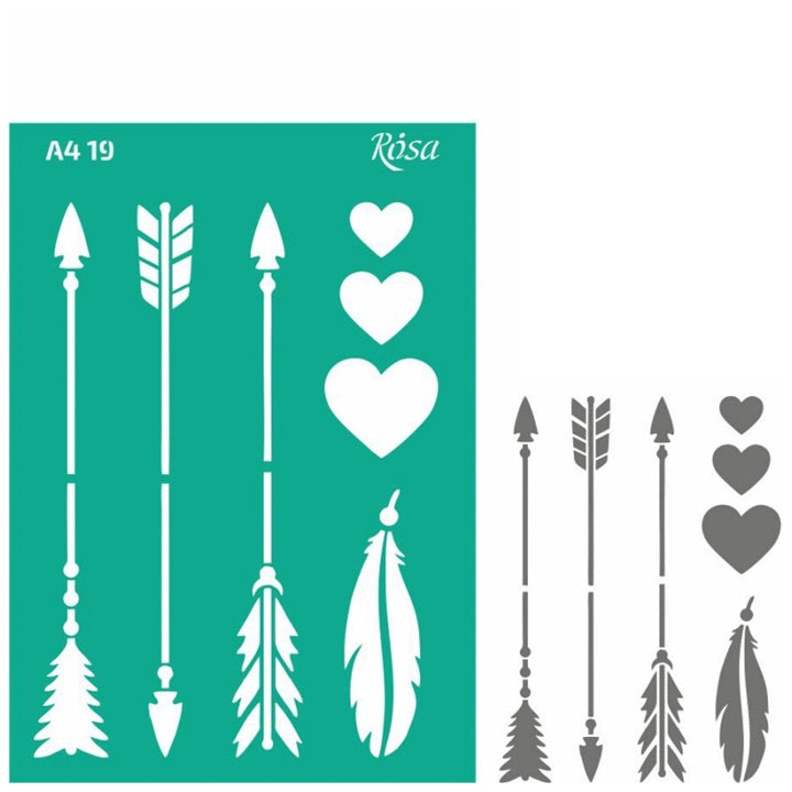 Rosa Talent A4 Self-Adhesive Stencil, Pattern No. 19