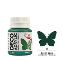 ROSA TALENT Decorative Acrylic Paint, MATT, 20 ml – Green Deep matte