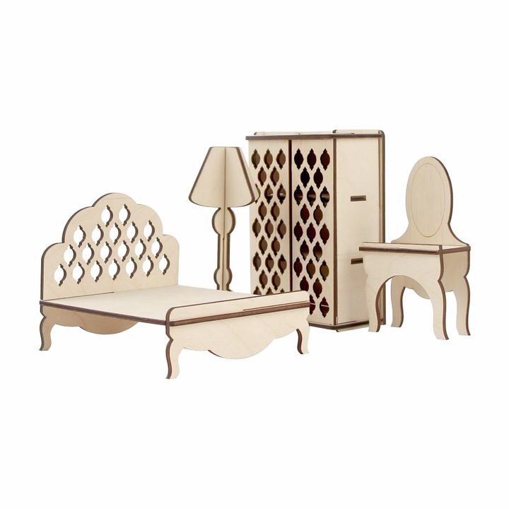 ROSA TALENT Doll Furniture Set, Bedroom 2, Classic Style, Set of 4, image 2