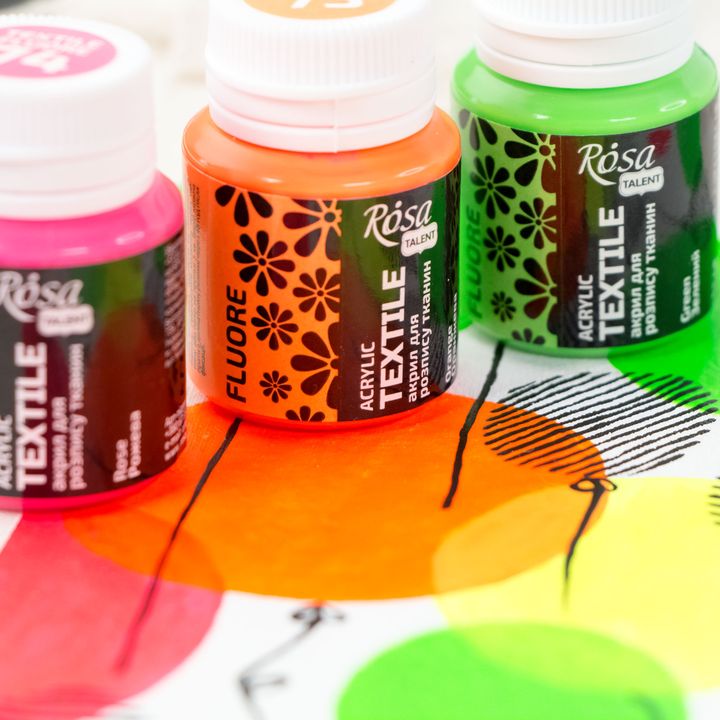 ROSA TALENT Fluorescent Acrylic Fabric Paint, 20 ml | various shades — image 2