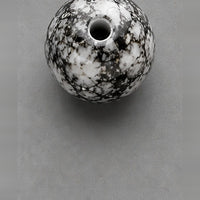 Round Marbled Glass Beads 8 mm – 15 pcs – anthracite-white