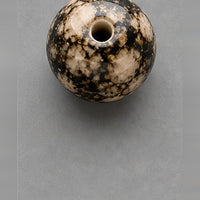 Round Marbled Glass Beads 8 mm – 15 pcs – beige-black
