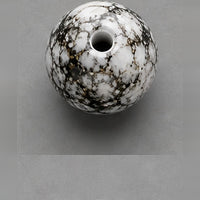 Round Marbled Glass Beads 8 mm – 15 pcs – black-white