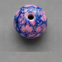 Round Marbled Glass Beads 8 mm – 15 pcs – blue-pink