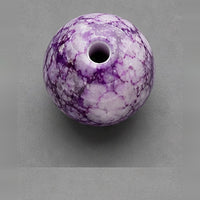 Round Marbled Glass Beads 8 mm – 15 pcs – dark purple